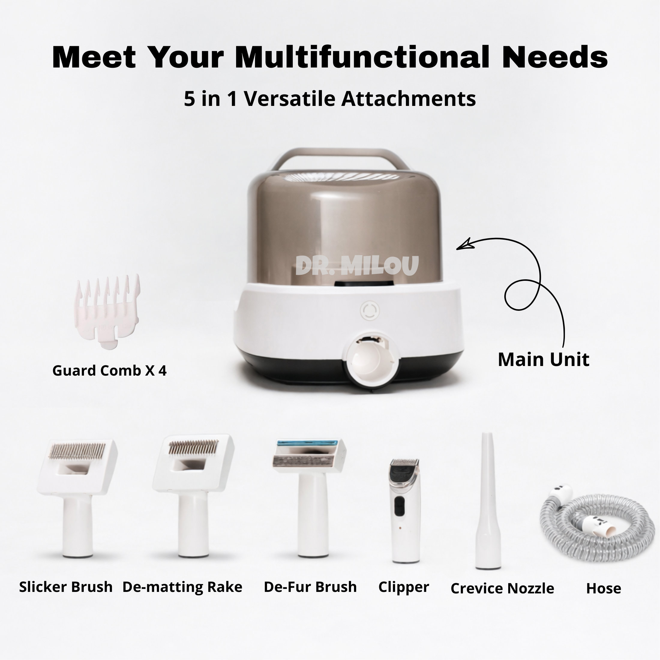 Salon Results at Home, Mess-Free | CalmCare™ Cordless Vacuum Grooming Kit by Dr. Milou